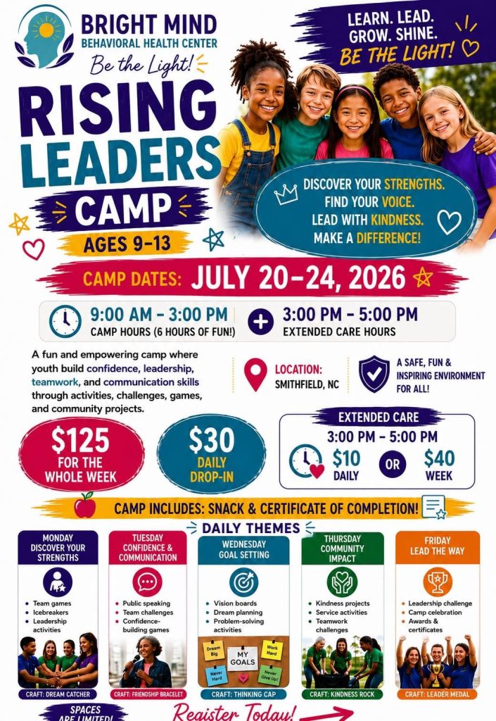 Bright Mind Behavioral Health Center rising leaders camp July 2026